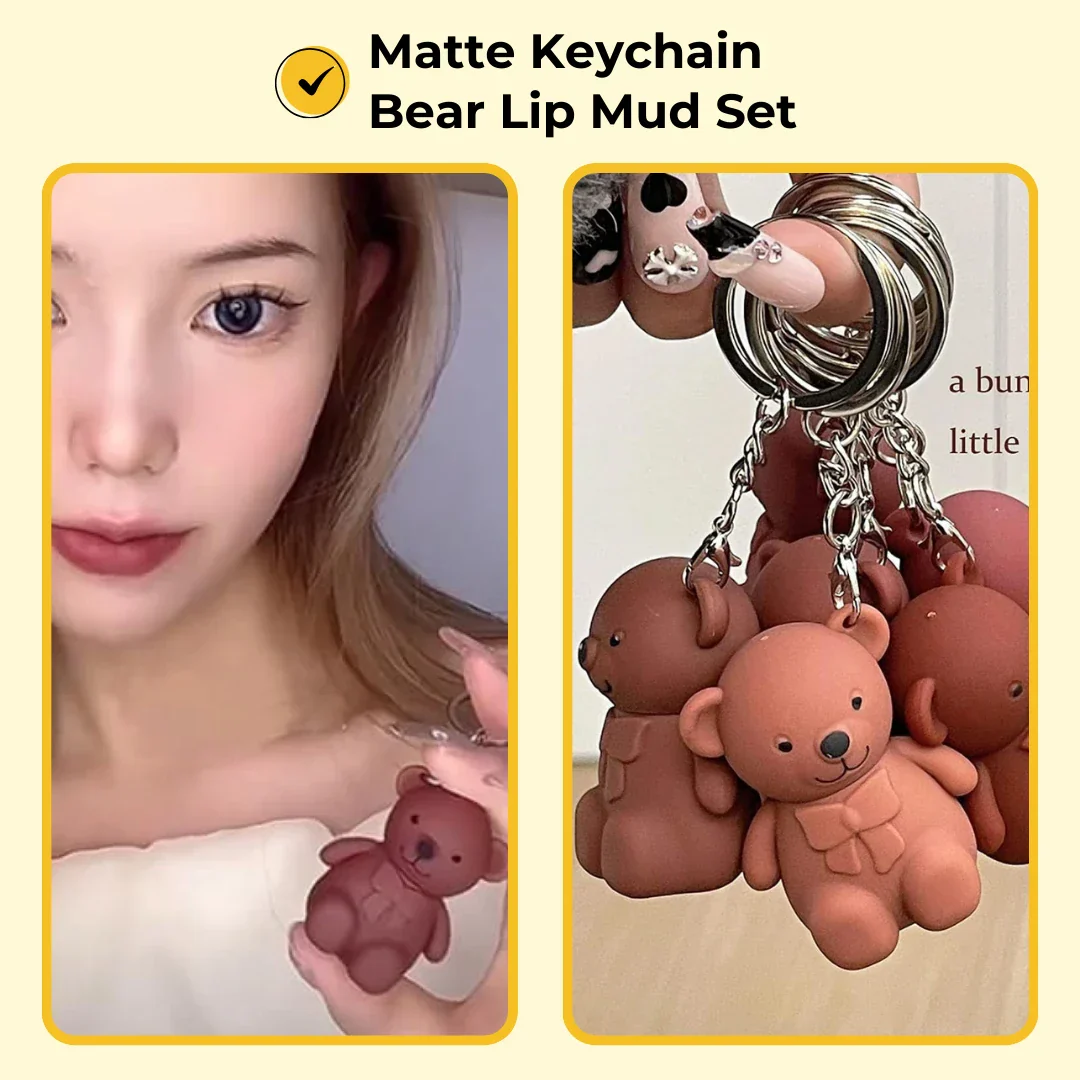 ELITEPRO™ 2 in 1 Keychain Bear Matte Lipstick (Pack of 2, Assorted) - Image 3