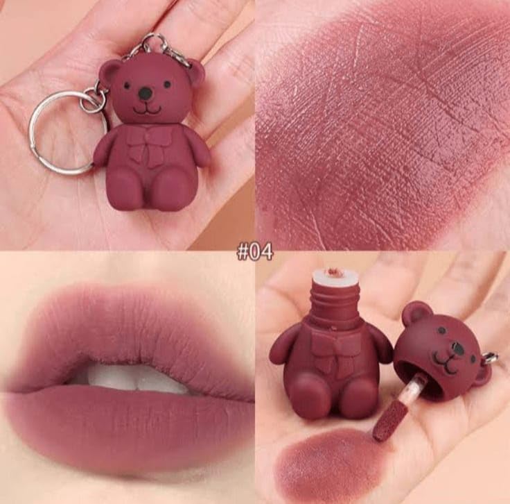 ELITEPRO™ 2 in 1 Keychain Bear Matte Lipstick (Pack of 2, Assorted) - Image 6