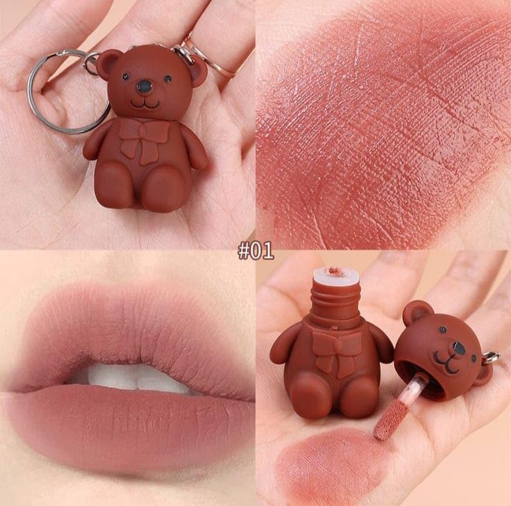 ELITEPRO™ 2 in 1 Keychain Bear Matte Lipstick (Pack of 2, Assorted) - Image 7