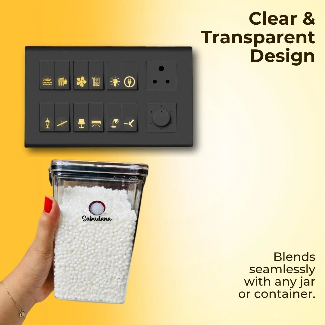 Set Of 45 3D Kitchen Label Stickers With Set of 100 Black & Gold Switch Sticker Combo - Image 3