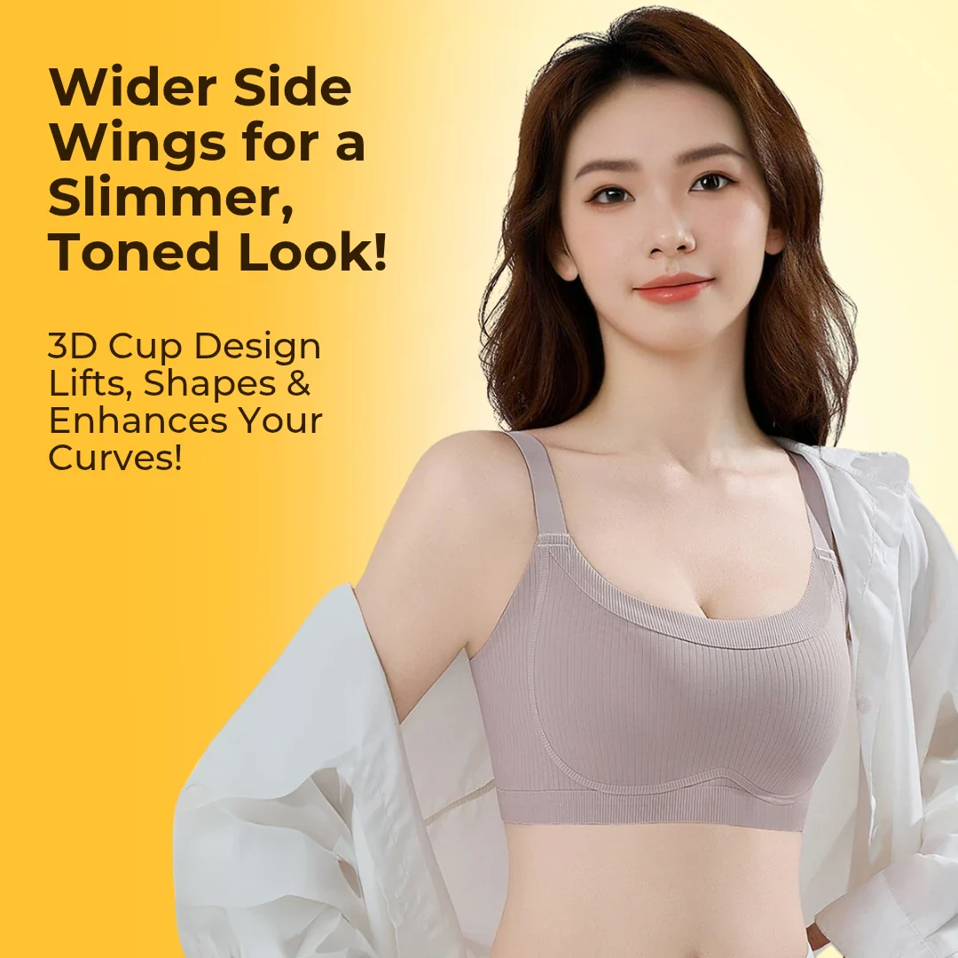 All in One Bra - Seamless, Anti-sagging & Visually Slimming - Pack OF 3 (Black,Grey & Beige Colors) - Image 3
