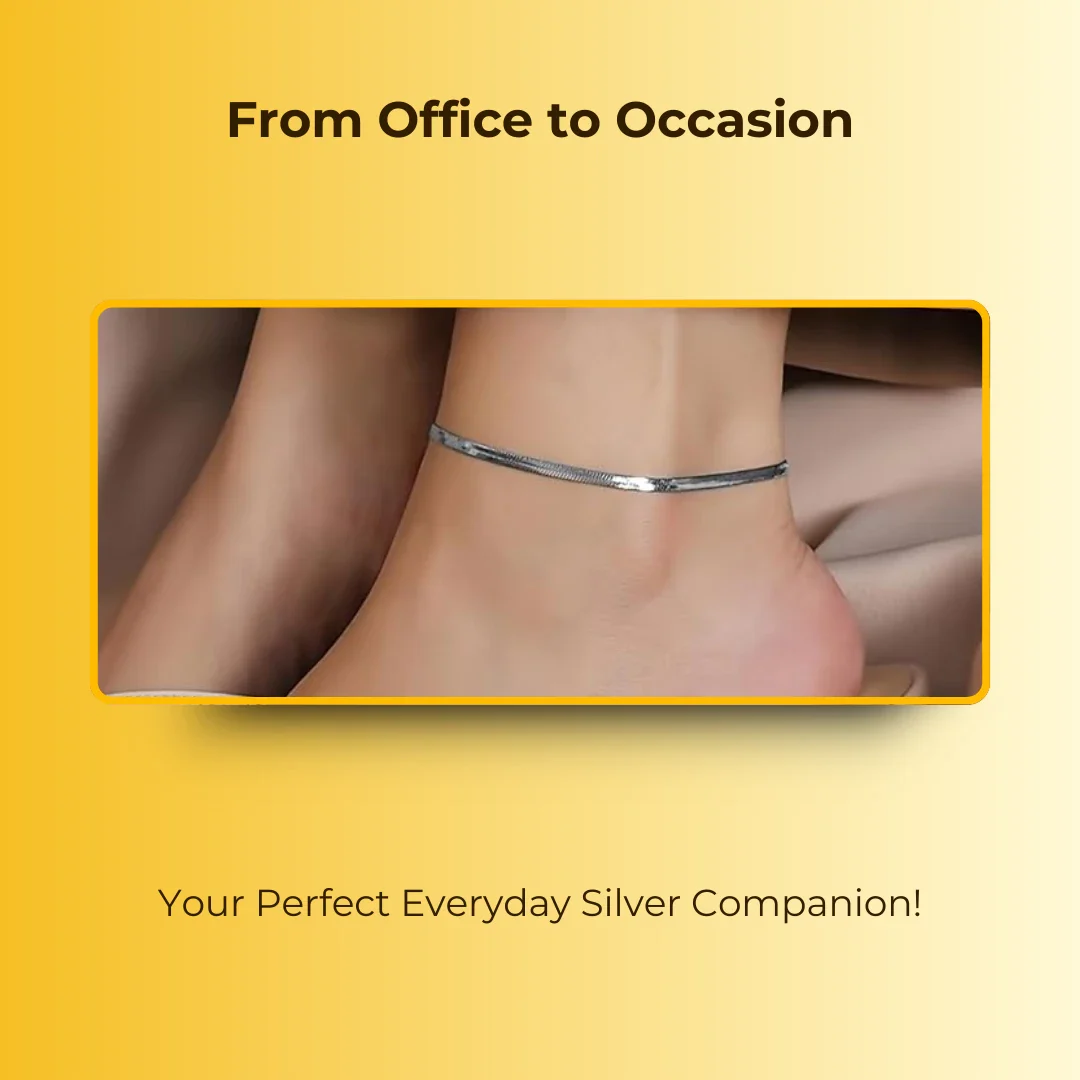 Anti Tarnish Lucky Charm Silver Snake Anklets (Pair) - Image 4