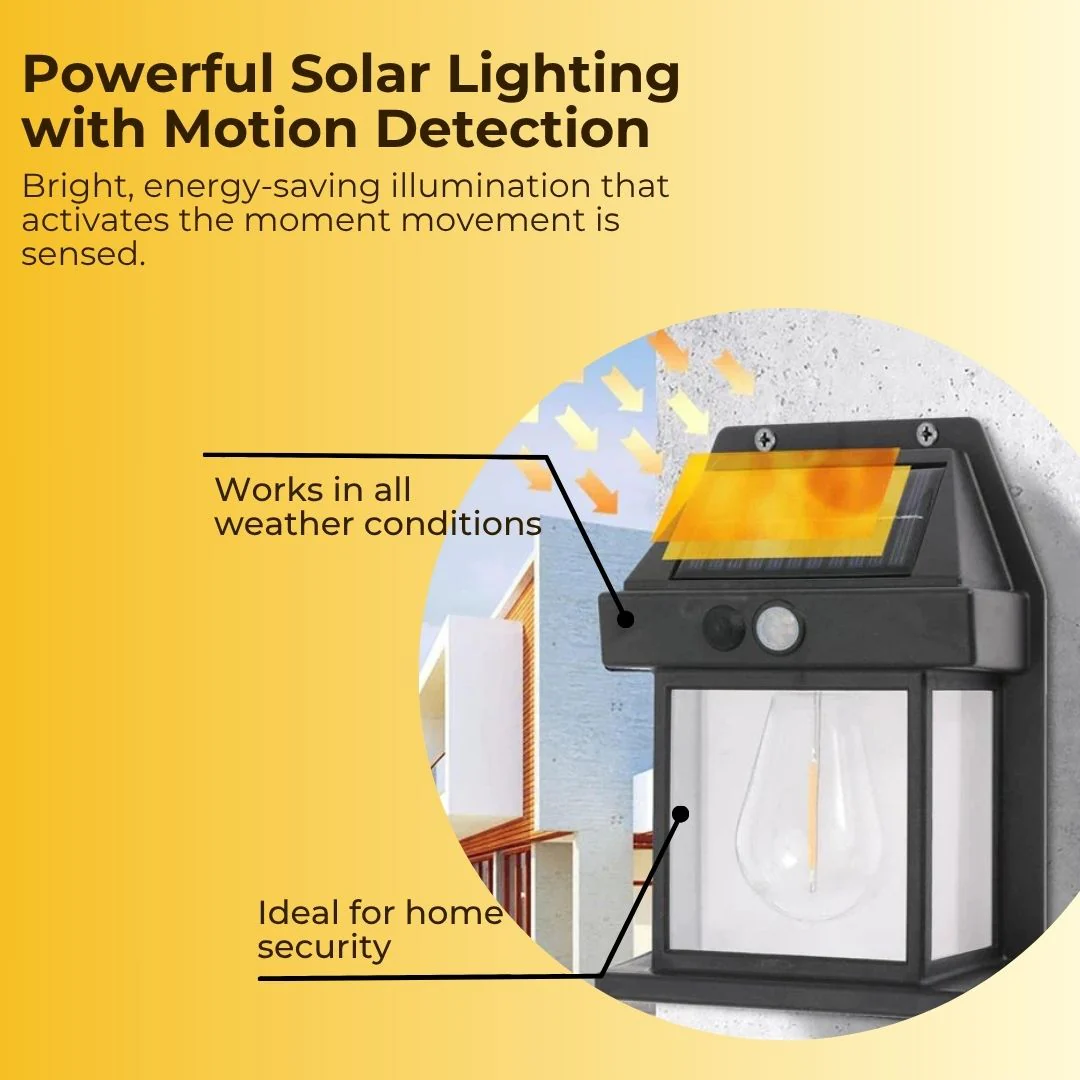 Elite Solar Wall Motion Sensor Light with 3 Lighting Modes and IP65 Waterproof - Image 2