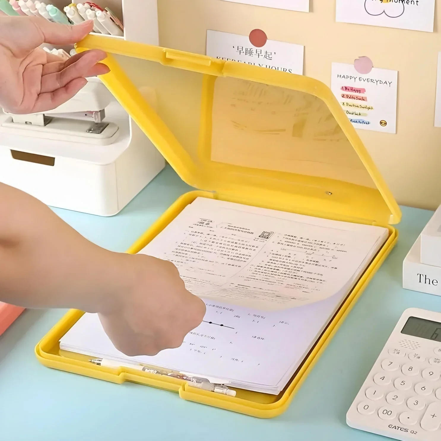 Clipboard Paper Holder Storage Writing Pad with Storage Plastic Clipboard Ideal for Office, Nurse, Students, Teachers, Sales - Image 11