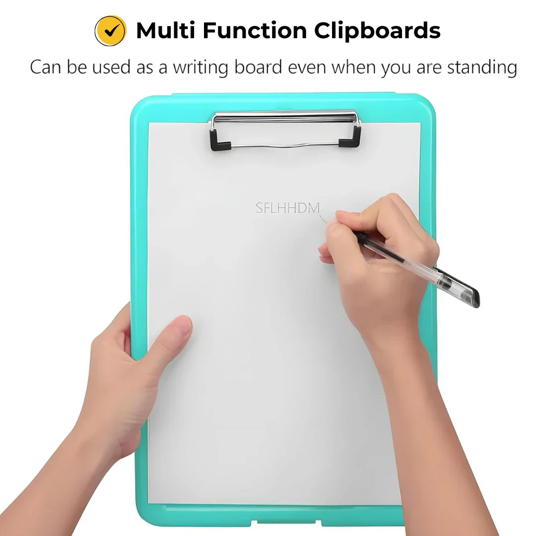 Clipboard Paper Holder Storage Writing Pad with Storage Plastic Clipboard Ideal for Office, Nurse, Students, Teachers, Sales - Image 5