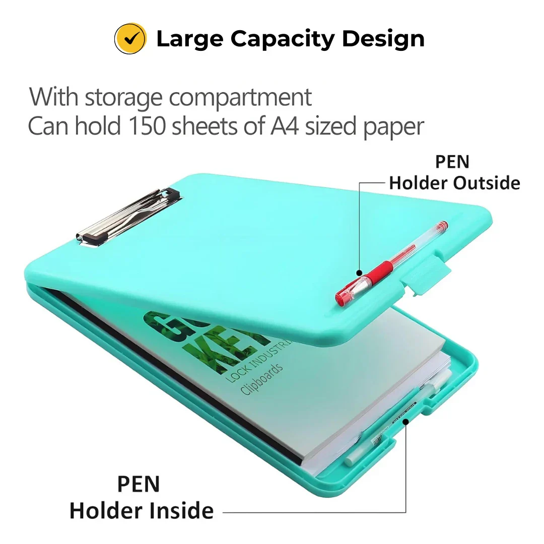 Clipboard Paper Holder Storage Writing Pad with Storage Plastic Clipboard Ideal for Office, Nurse, Students, Teachers, Sales - Image 6
