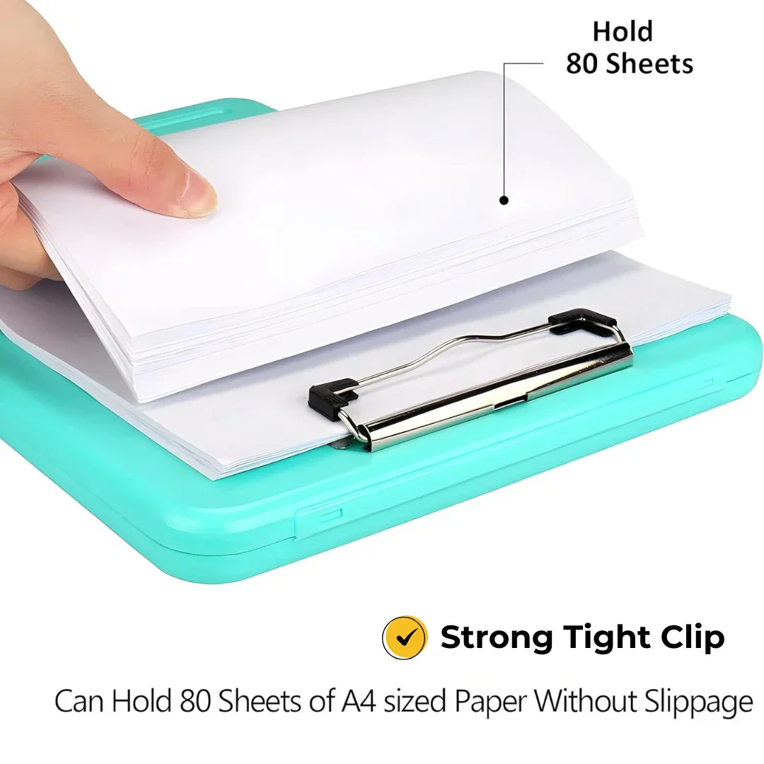 Clipboard Paper Holder Storage Writing Pad with Storage Plastic Clipboard Ideal for Office, Nurse, Students, Teachers, Sales - Image 8