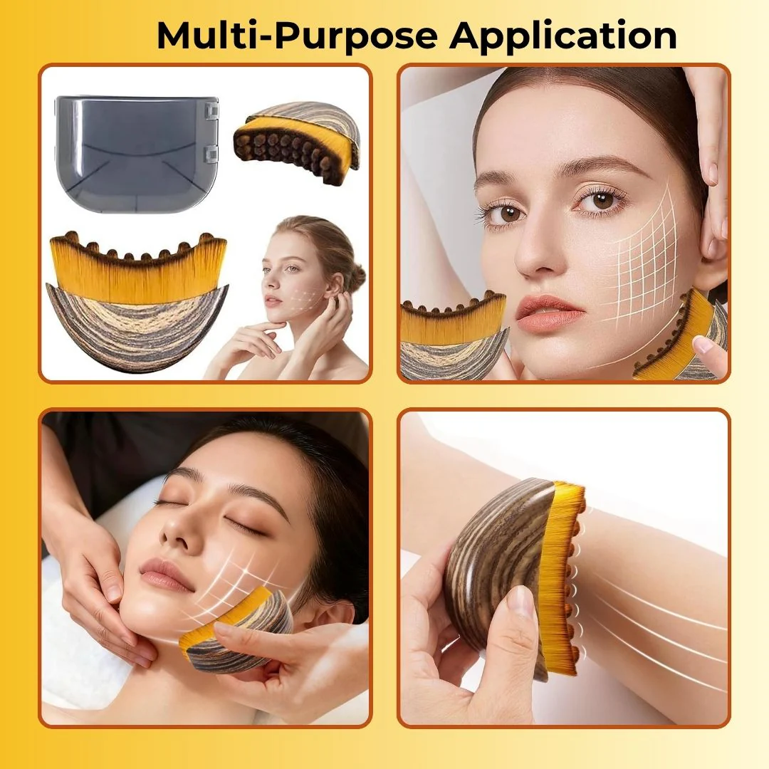 Imported Contour Face Brush - Reduces Puffiness, Promotes Detox & Lift – Soft Bristles, Improves Skin Glow : Works Best For Skin in Summers - Image 6