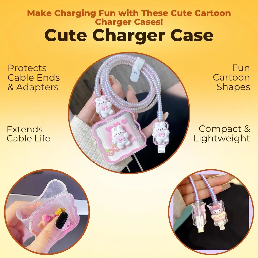 Cute Charger Case (Cable & Adapter Protector that fits all charger types) - Image 6