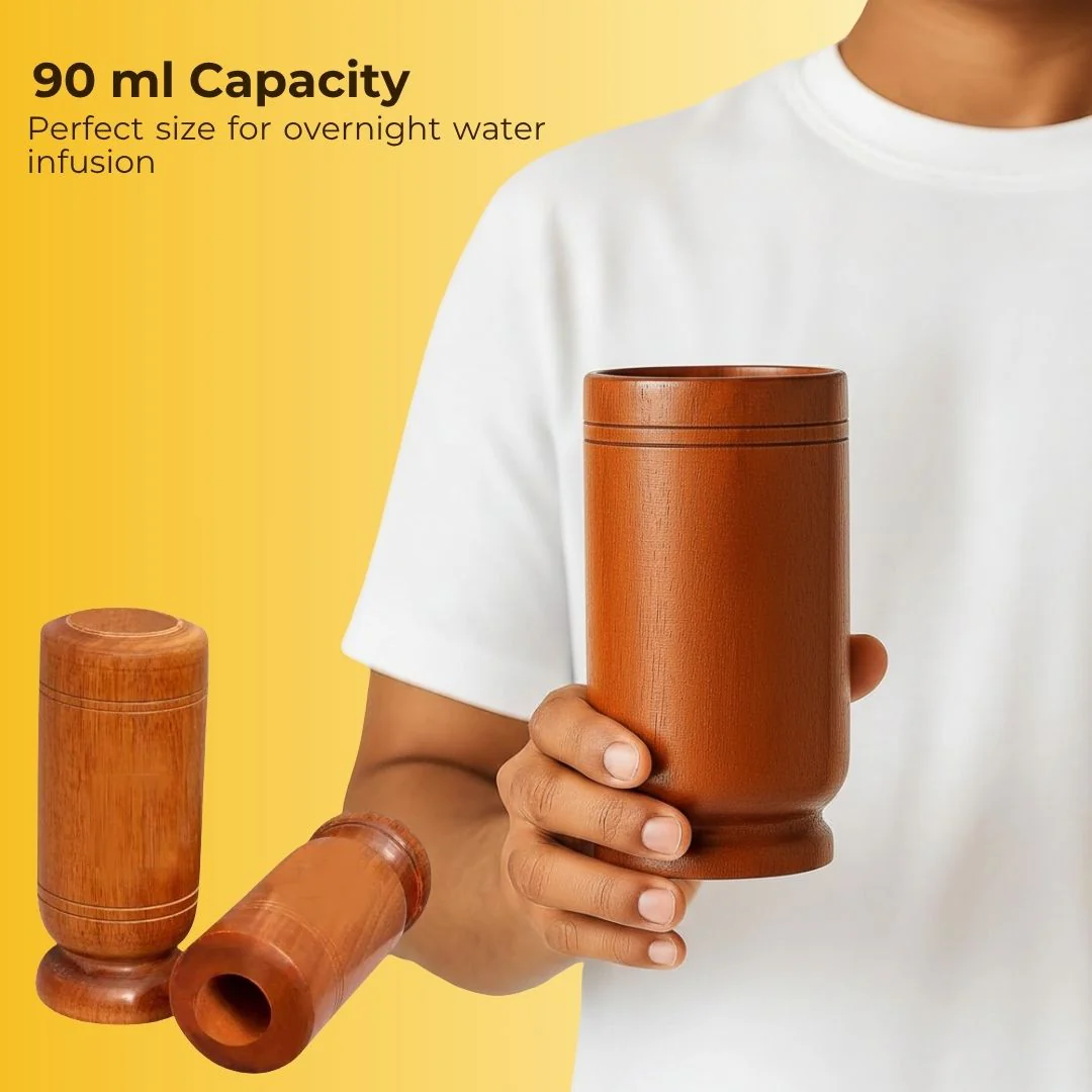 Healthy Body in 30 Days Wooden Water Glass Made With Ancient Herbal Techniques - Image 5