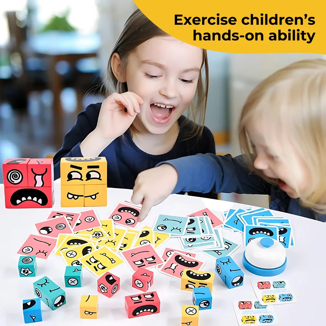 Elite Kids™ Emoji Expressions Matching Cube Game ( with bell ) - Image 2