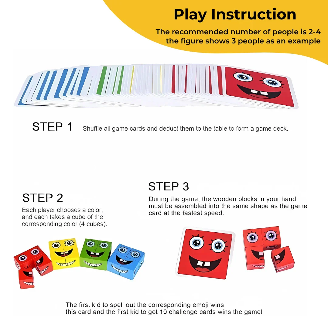 Elite Kids™ Emoji Expressions Matching Cube Game ( with bell ) - Image 4