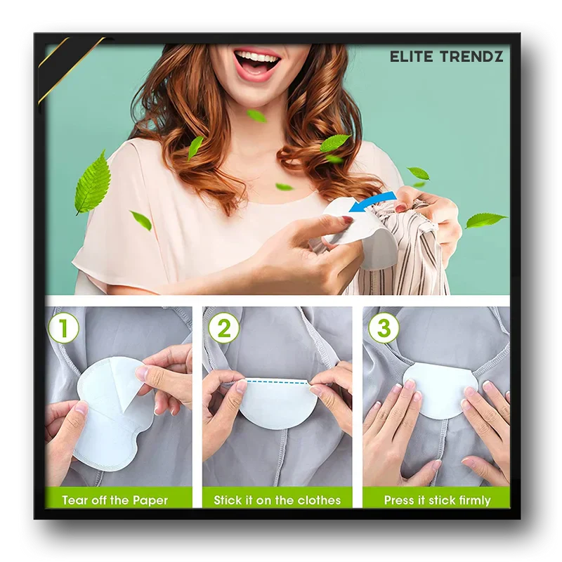 Elite Sweat Absorber Stain Proof Underarm Pads for Women & Men with Anti-Bacterial technology & Odour Control - Image 2