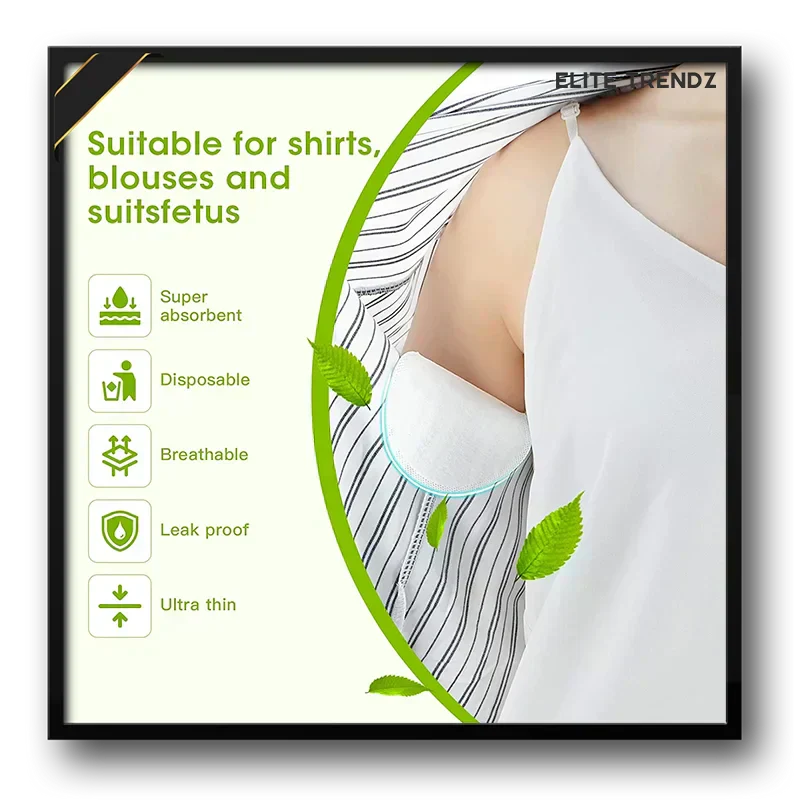 Elite Sweat Absorber Stain Proof Underarm Pads for Women & Men with Anti-Bacterial technology & Odour Control - Image 3