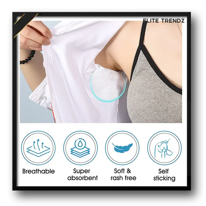 Elite Sweat Absorber Stain Proof Underarm Pads for Women & Men with Anti-Bacterial technology & Odour Control - Image 4