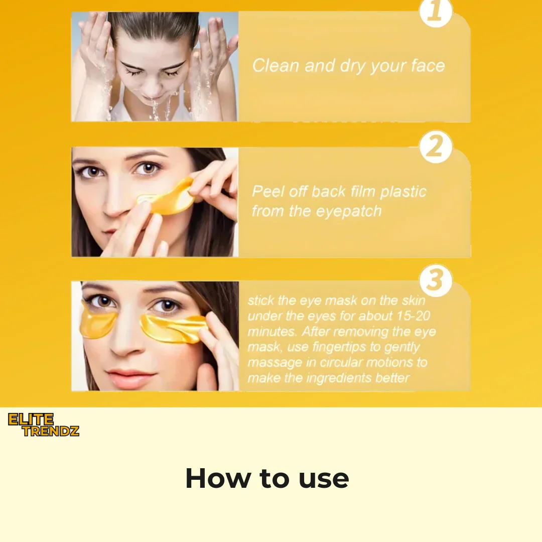 ELITEPRO™ 24K CARAT GOLD GEL UNDER EYE PATCHES (Pack Of 5) - Image 4