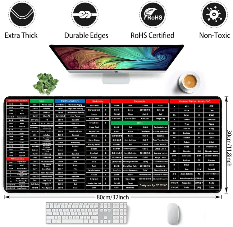 ELITEPRO™ 3-in-1 Anti-Slip Keyboard Pad | AI Tools | Excel & Microsoft Shortcut Keys | Productivity - Image 5