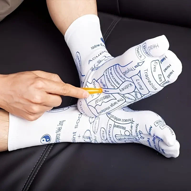 ELITEPRO™ ACUPRESSURE REFLEXOLOGY SOCKS WITH MASSAGE STICK- Body Pain Relief Socks with Trigger Point Massage Tool (Approved by Indian Medical Society) - Image 4