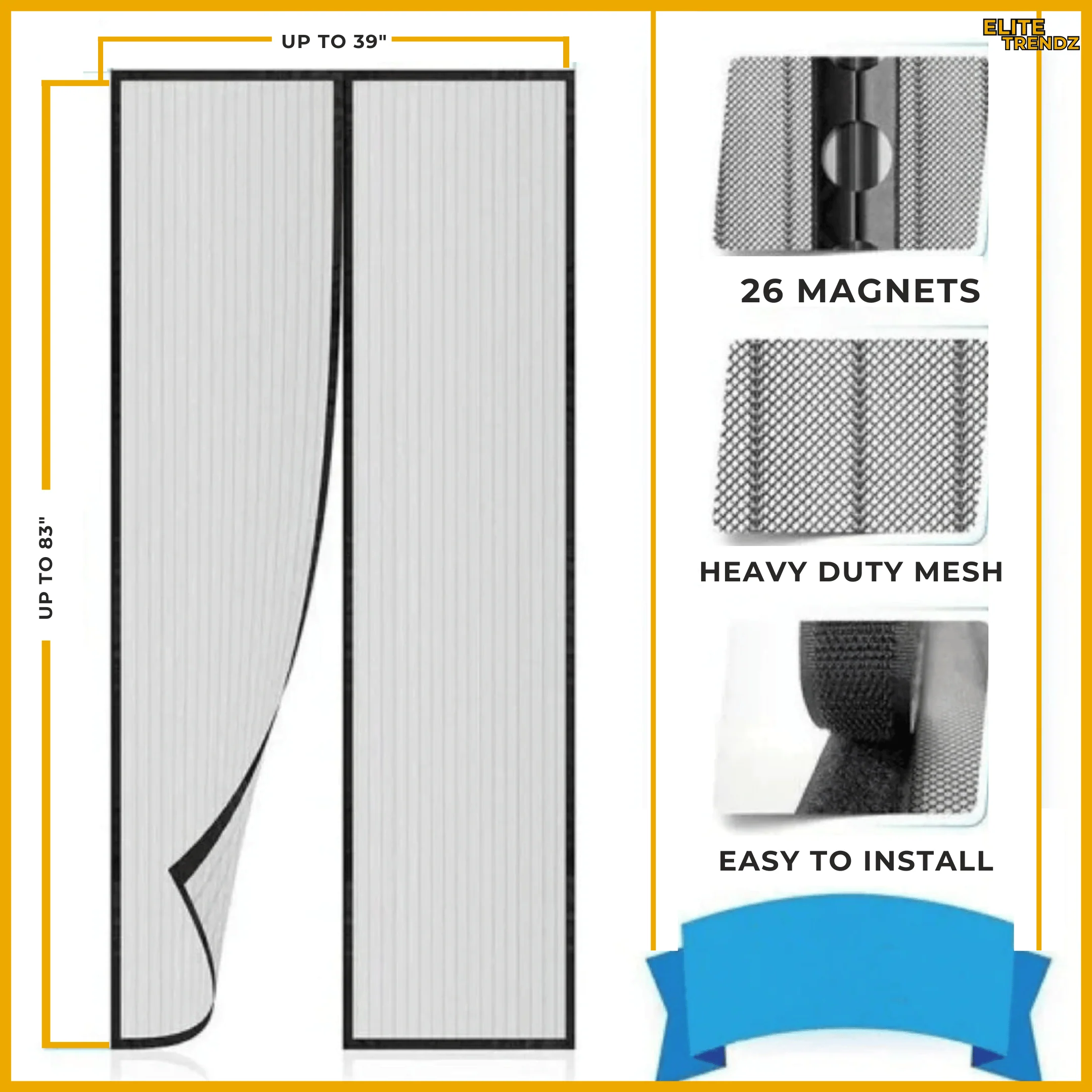 ELITEPRO™ AUTO CLOSING MAGNETIC MOSQUITO CURTAIN MESH FOR ALL DOOR TYPES - Image 9