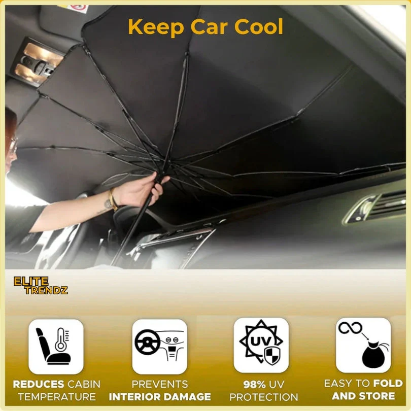 ELITEPRO™ CAR SUN SHADE WINDHSIELD UMBRELLA: Keep Your Car Cool & Protected - Image 2