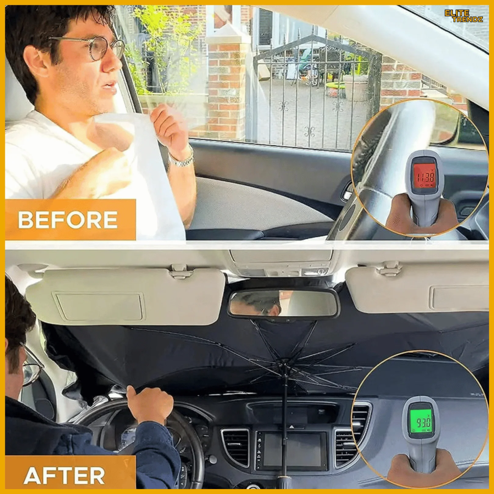 ELITEPRO™ CAR SUN SHADE WINDHSIELD UMBRELLA: Keep Your Car Cool & Protected - Image 5