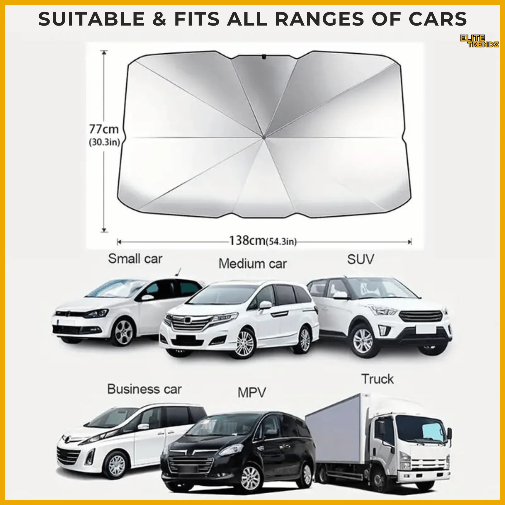 ELITEPRO™ CAR SUN SHADE WINDHSIELD UMBRELLA: Keep Your Car Cool & Protected - Image 7