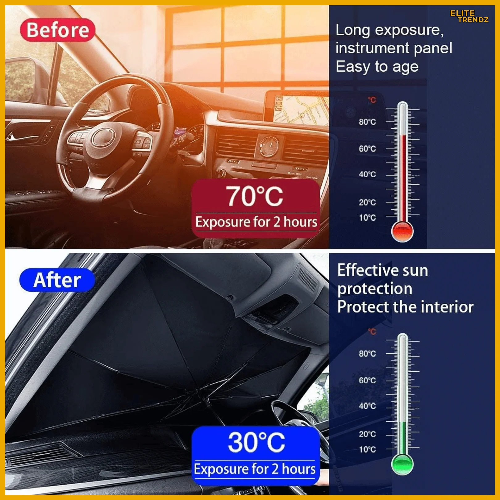 ELITEPRO™ CAR SUN SHADE WINDHSIELD UMBRELLA: Keep Your Car Cool & Protected - Image 8