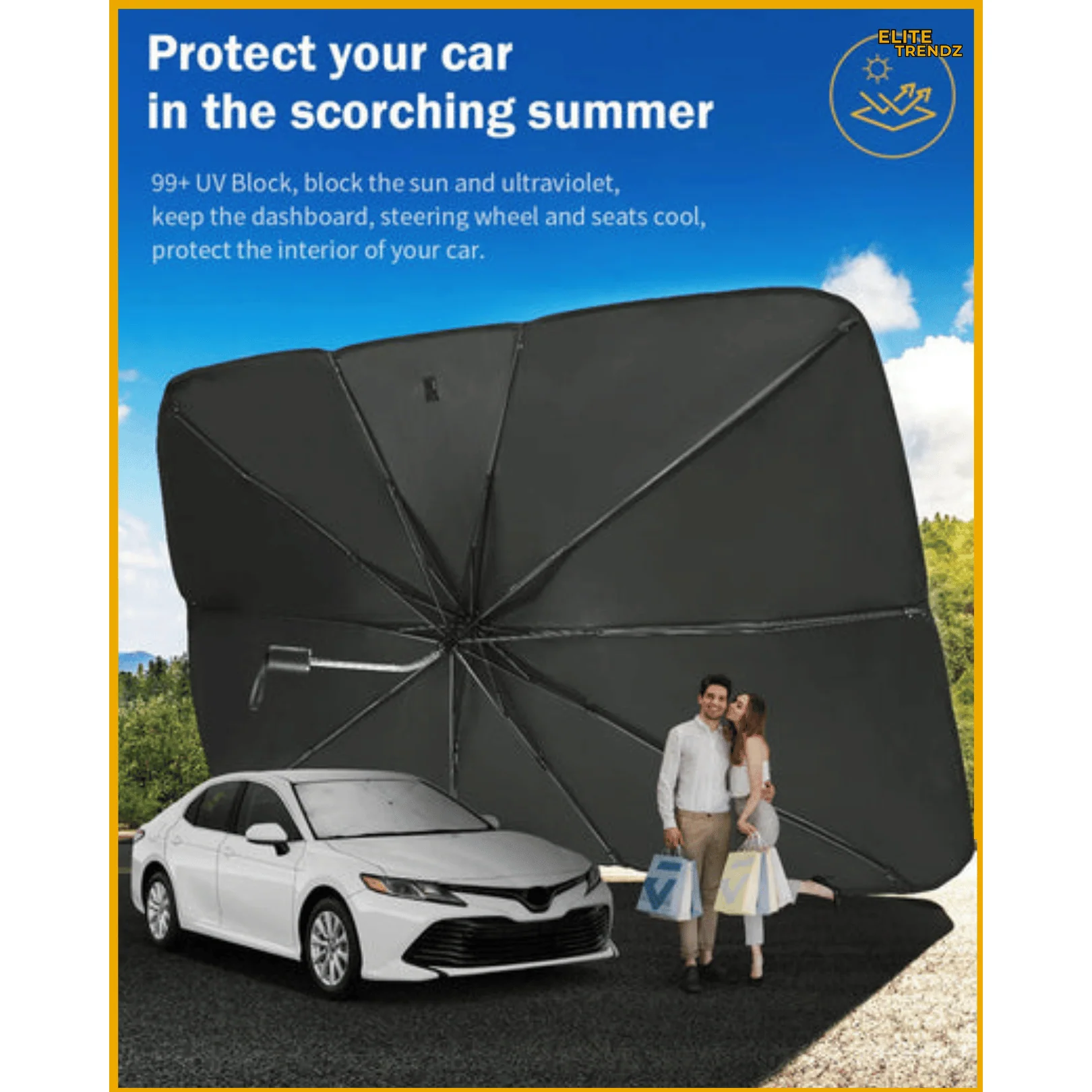 ELITEPRO™ CAR SUN SHADE WINDHSIELD UMBRELLA: Keep Your Car Cool & Protected - Image 9
