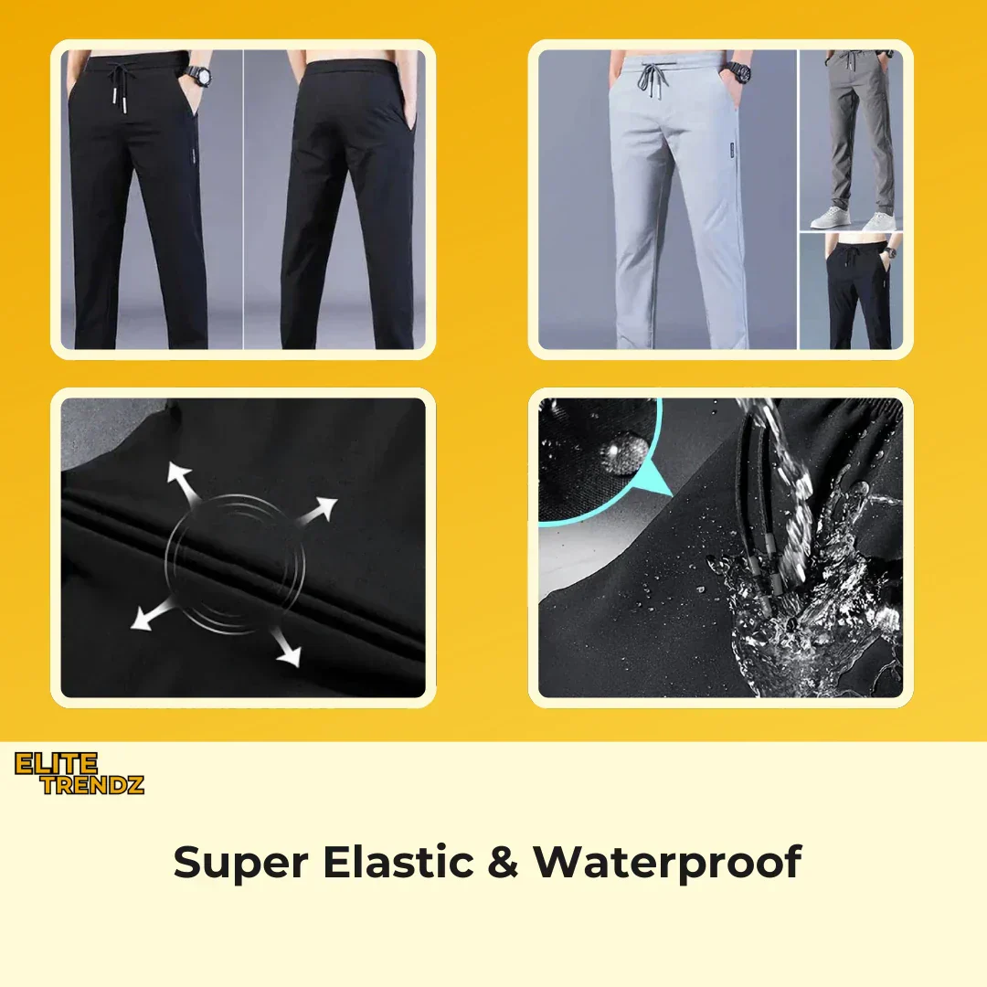 ELITEPRO™ COMBO OF 2 REGULAR FIT WATERPROOF LYCRA TRACK PANT WITH TWO SIDE POCKETS (BLACK & GREY) - WHOLESALE RATE - Image 2
