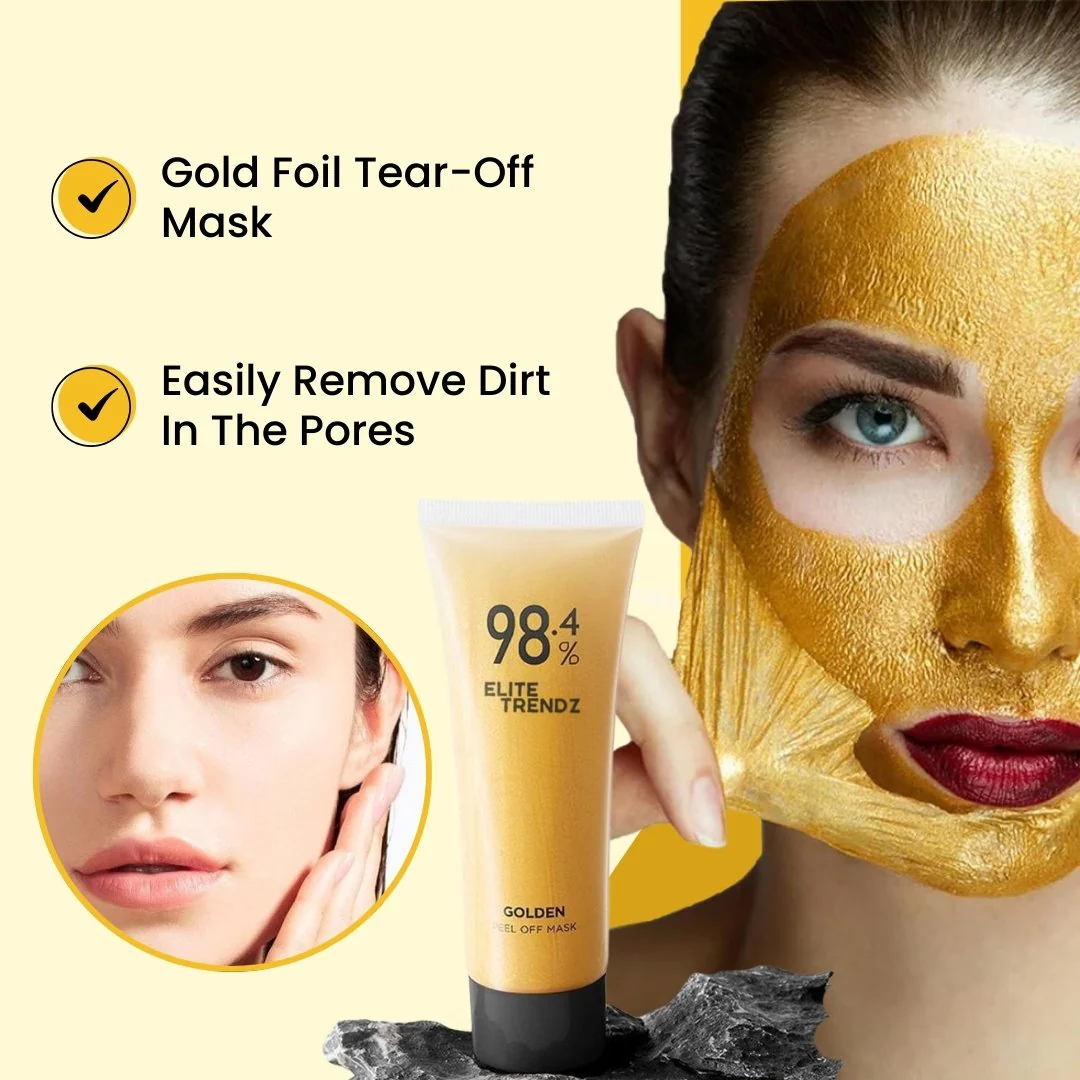ELITEPRO™ Gold Peel off Mask - Anti-Wrinkle, 98.4% Gold, Anti-Aging, Moisturizing, Removes Blackheads, Reduces Fine Lines, Cleans Pores - Image 2