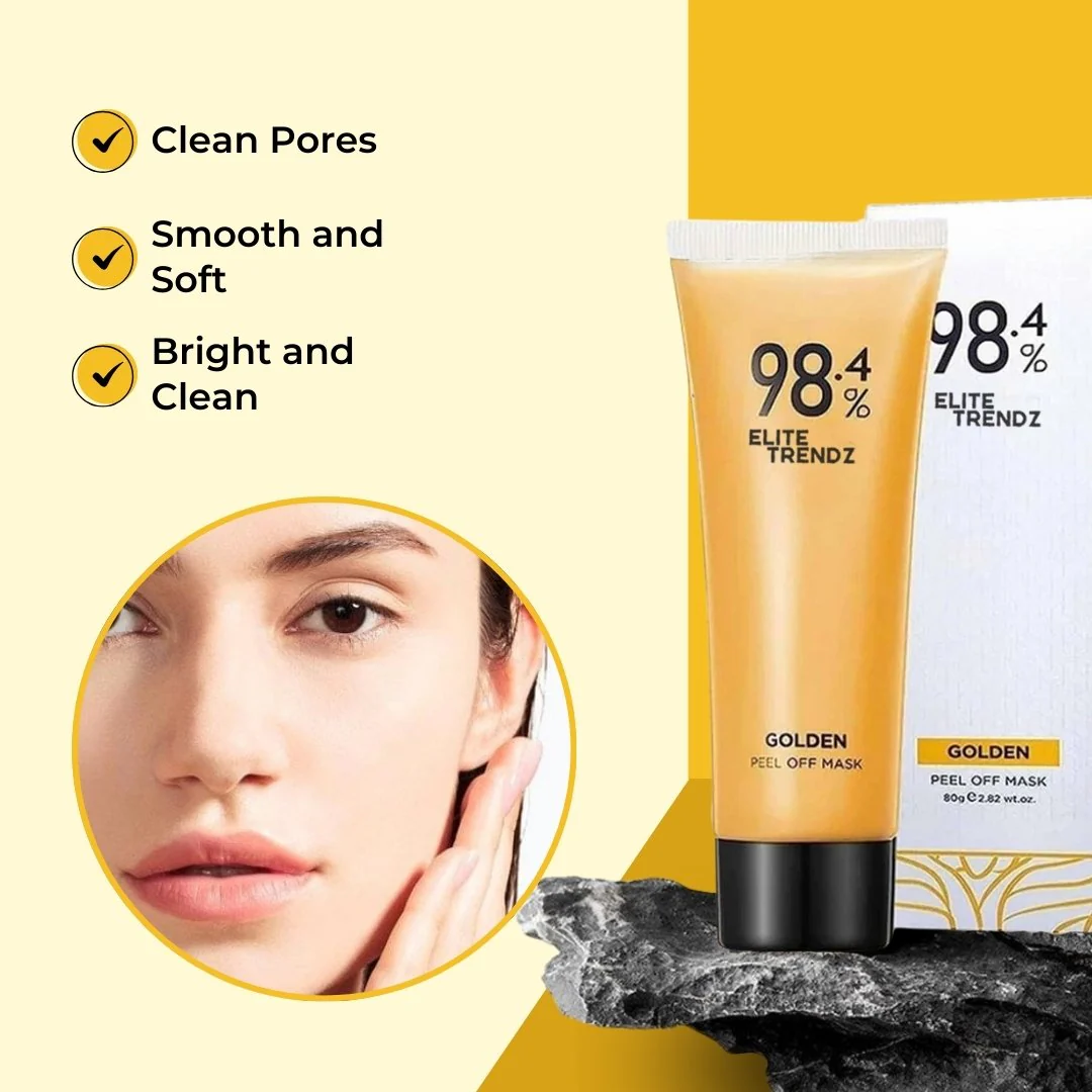 ELITEPRO™ Gold Peel off Mask - Anti-Wrinkle, 98.4% Gold, Anti-Aging, Moisturizing, Removes Blackheads, Reduces Fine Lines, Cleans Pores - Image 4