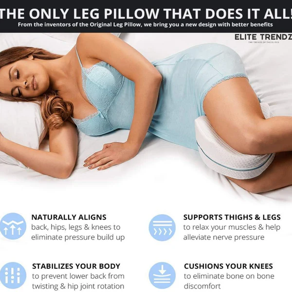 ELITEPRO™ Knee Pillow for Side Sleep, Ortho Comfort Knee Pillow For Pain Relief: NECK PAIN, BACK PAIN, JOINT PAIN, KNEE PAIN & LEG PAIN - Image 8