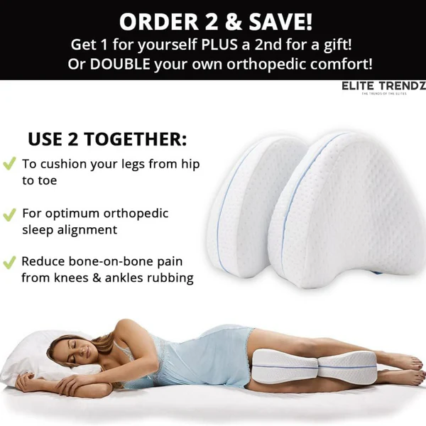 ELITEPRO™ Knee Pillow for Side Sleep, Ortho Comfort Knee Pillow For Pain Relief: NECK PAIN, BACK PAIN, JOINT PAIN, KNEE PAIN & LEG PAIN - Image 9