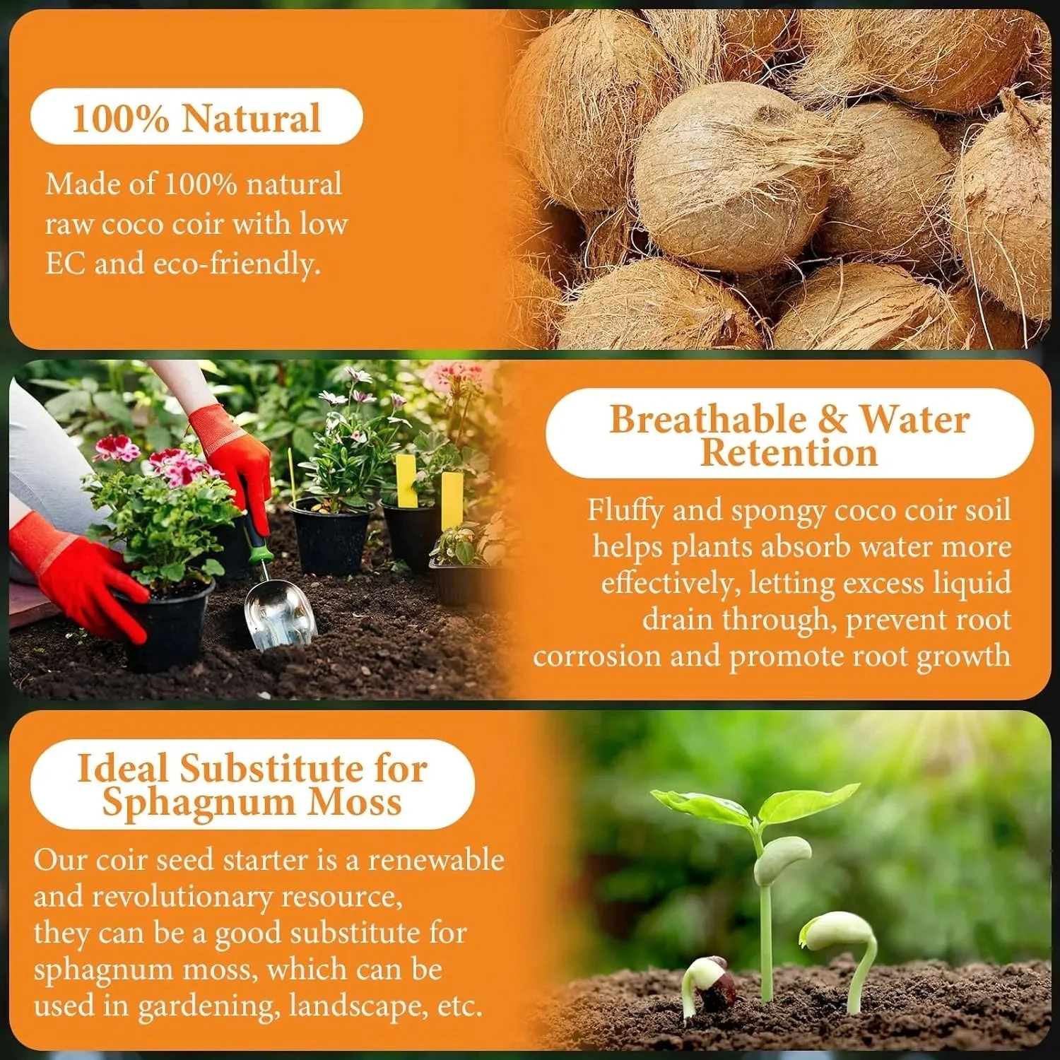 ELITEPRO™ Organic Coco Coir Brick - Potting Soil Mix for Plants- Pack OF 2 Bricks (200 gm each) - Image 9