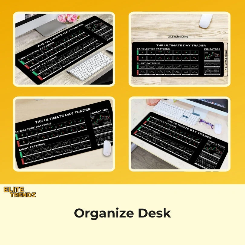 ELITEPRO™ STOCK CHART TRADING DESKTOP KEYBOARD MAT - Image 4