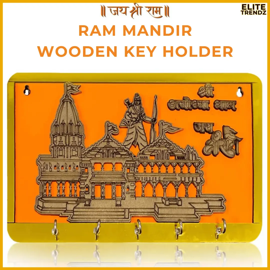 ELITEPRO™ RAM MANDIR WOODEN KEY HOLDER - Image 4