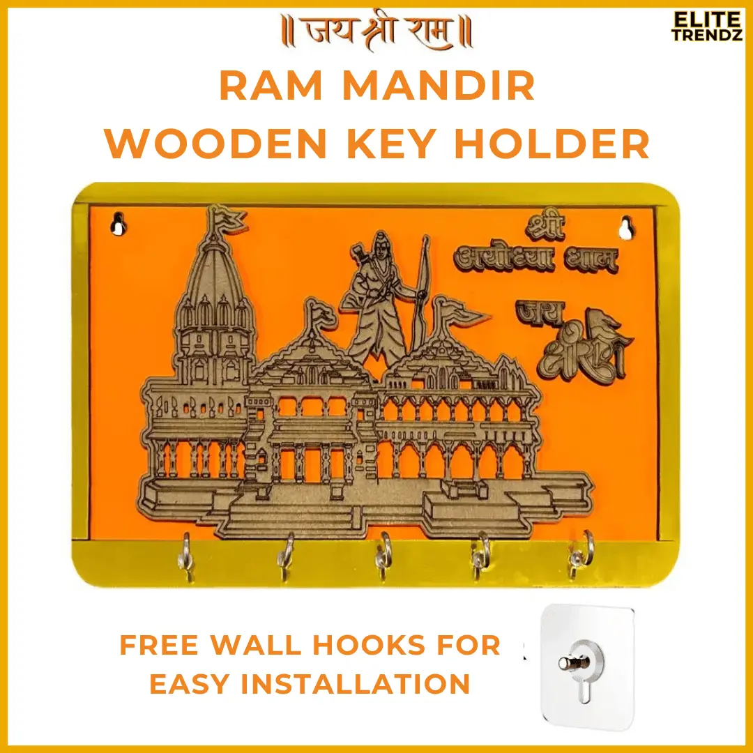 ELITEPRO™ RAM MANDIR WOODEN KEY HOLDER - Image 5