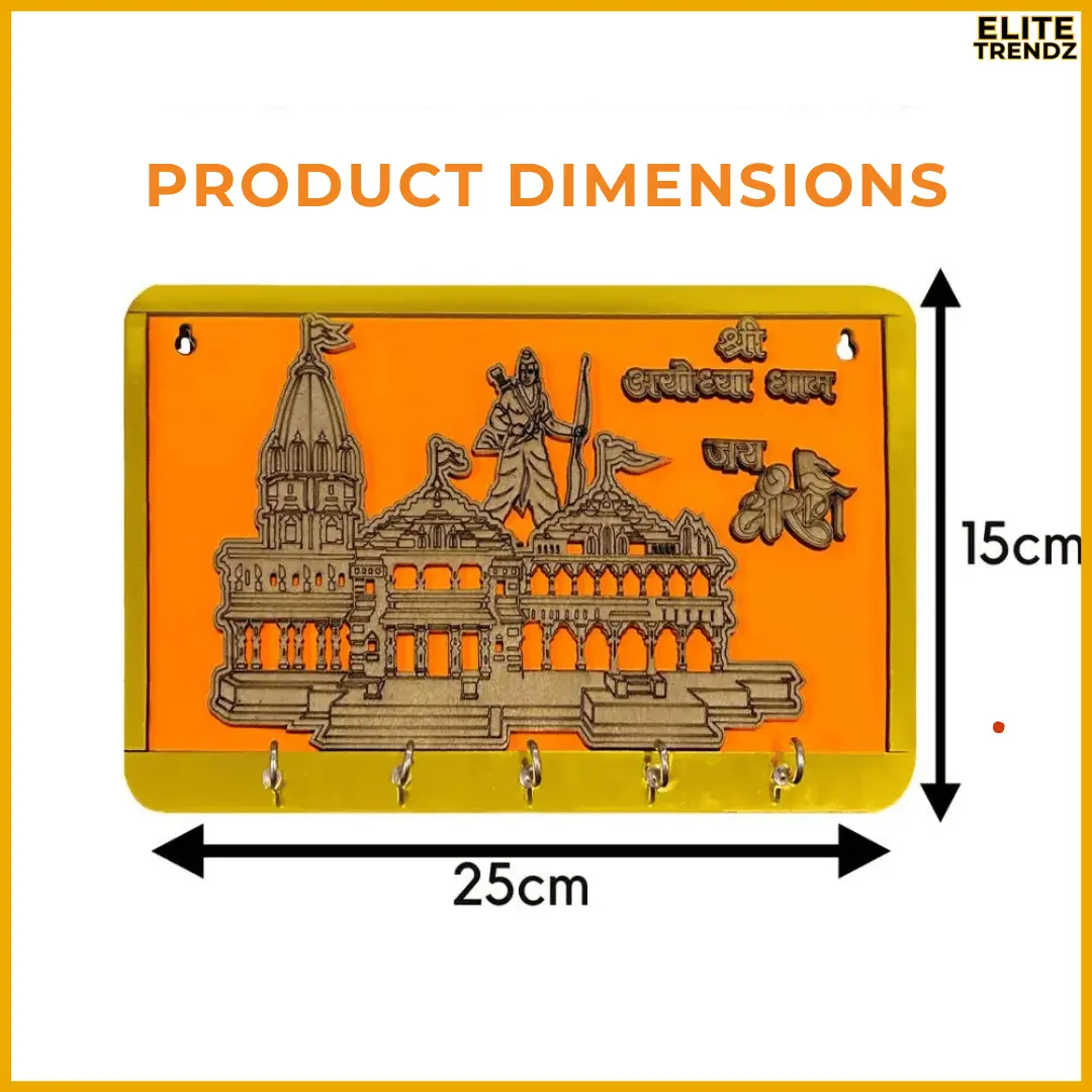 ELITEPRO™ RAM MANDIR WOODEN KEY HOLDER - Image 7