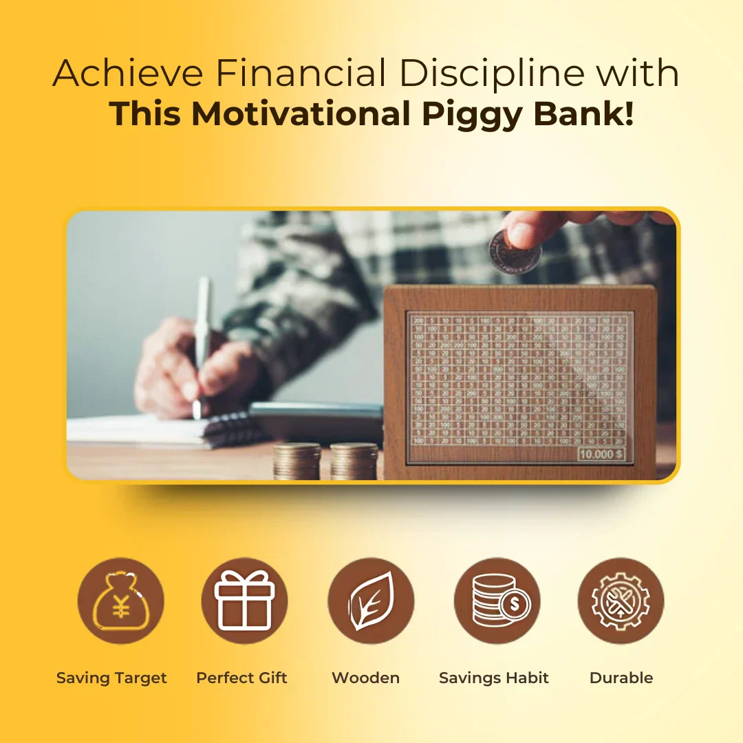 EliteVault Money Saving Challenge Wooden piggy bank - Customized With Name & Photo (Prepaid Orders Only) - Image 3