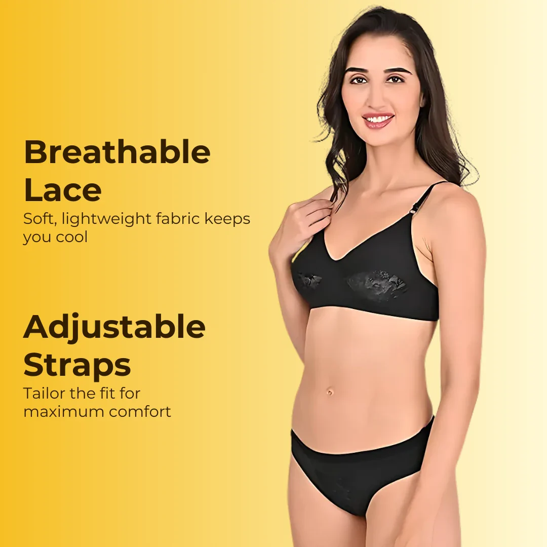 Everyday Wear Lingerie Set - Cotton Front Open Bra + Seamless No Panty Lines Underwear Set For Women - Image 5
