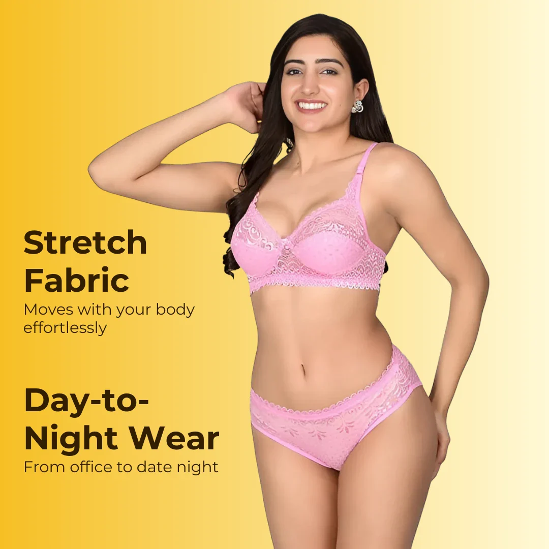 Everyday Wear Lingerie Set - Cotton Front Open Bra + Seamless No Panty Lines Underwear Set For Women - Image 6