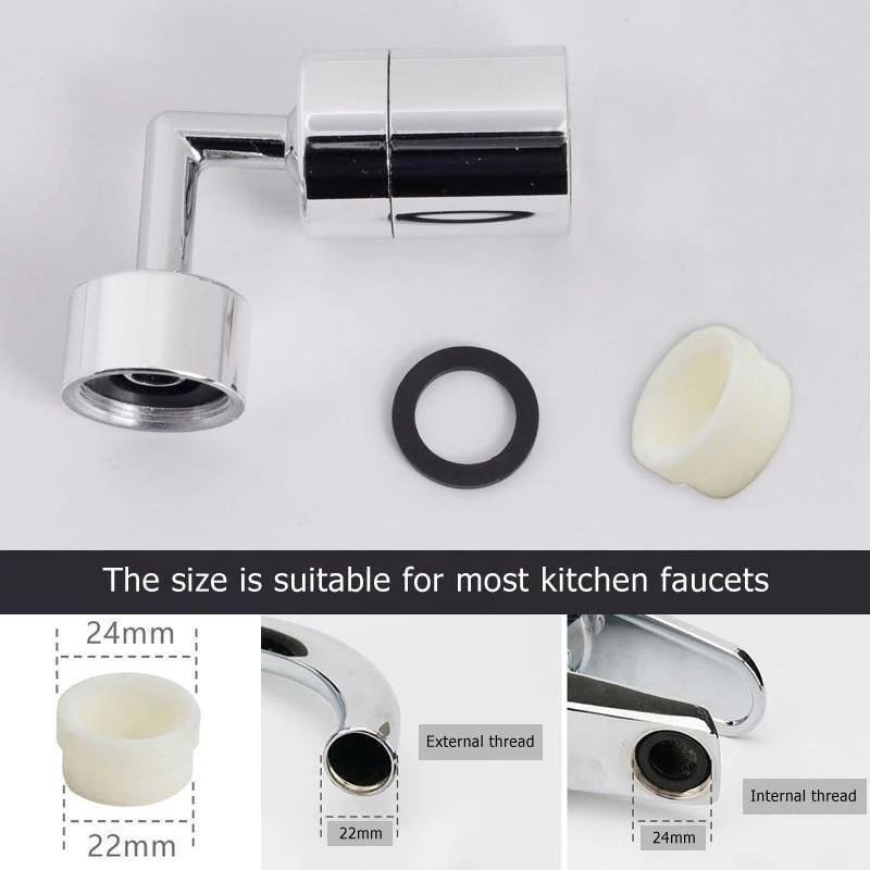 Filter Faucet -Kitchen 720� Rotatable Splash Filter Faucet Sprayer Head Flexible Bathroom Tap Extender - Image 3