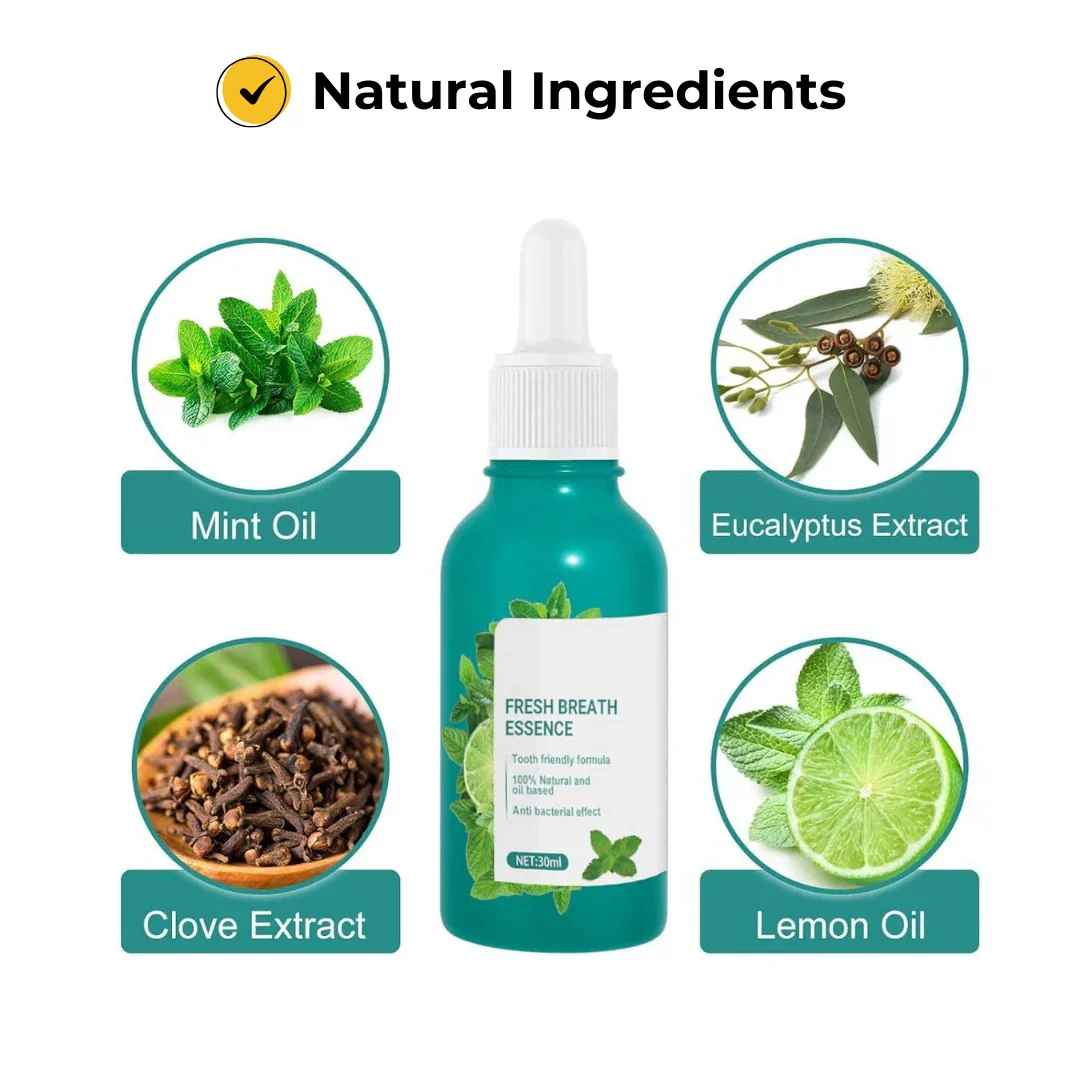 Fresh Breath Essence Breath Care Drop 30ml, Bad Breath Eliminating Serum, Fresh Breath Oral Care Essence, Natural Breath Freshening Drops, With Mint Oil Breath Freshener Bad Breath Eliminating - Image 6