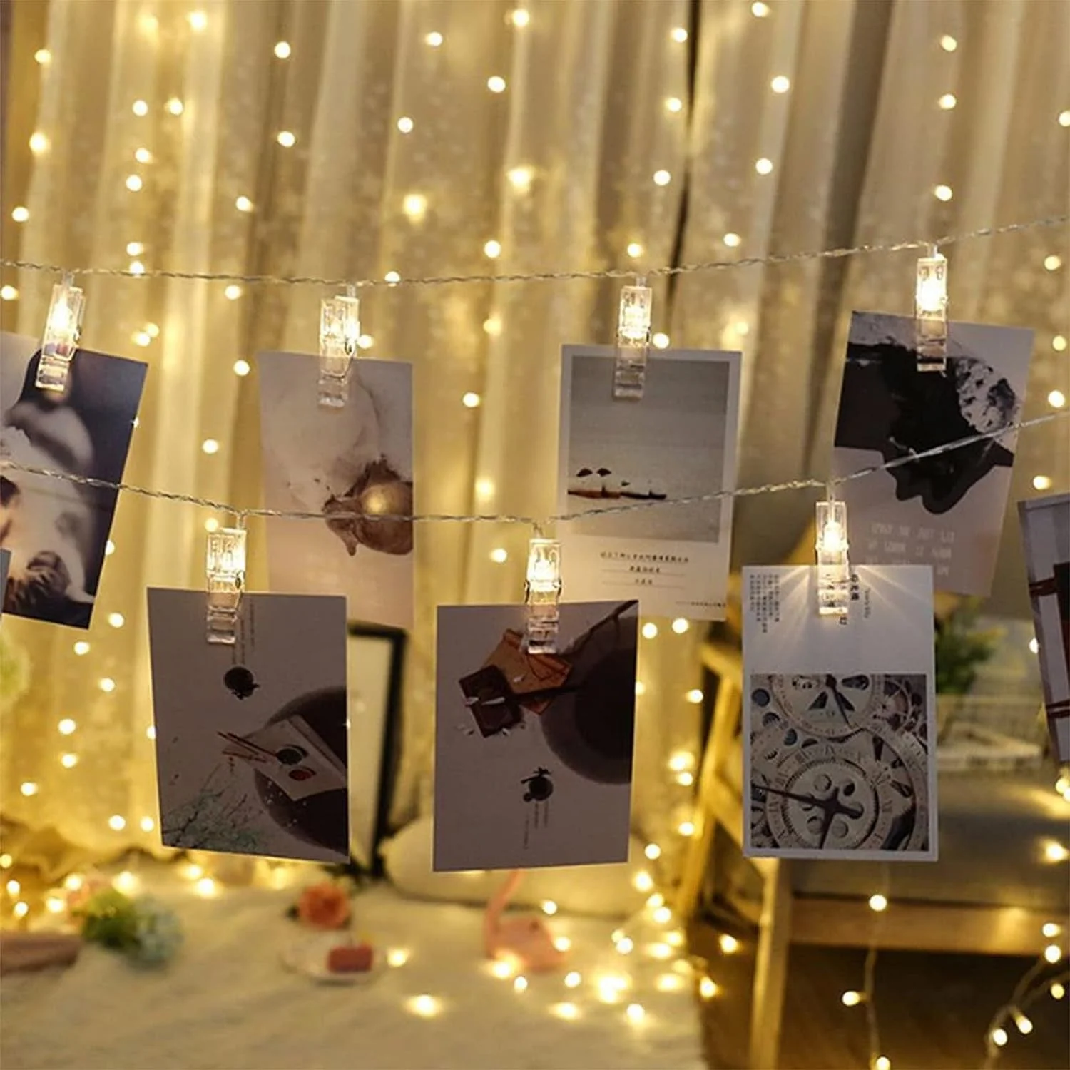 ELITEPRO™ Home 16 LED Photo Clip String Lights for Hanging Photos Cards - Image 3
