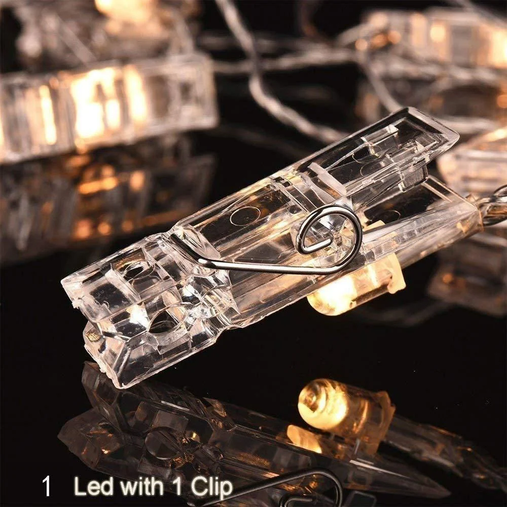 ELITEPRO™ Home 16 LED Photo Clip String Lights for Hanging Photos Cards - Image 4