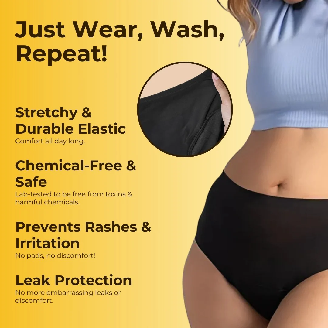 Leak Proof Underwear For Regular Everyday Leaks & Period Leaks - Pack Of 3 - Image 8