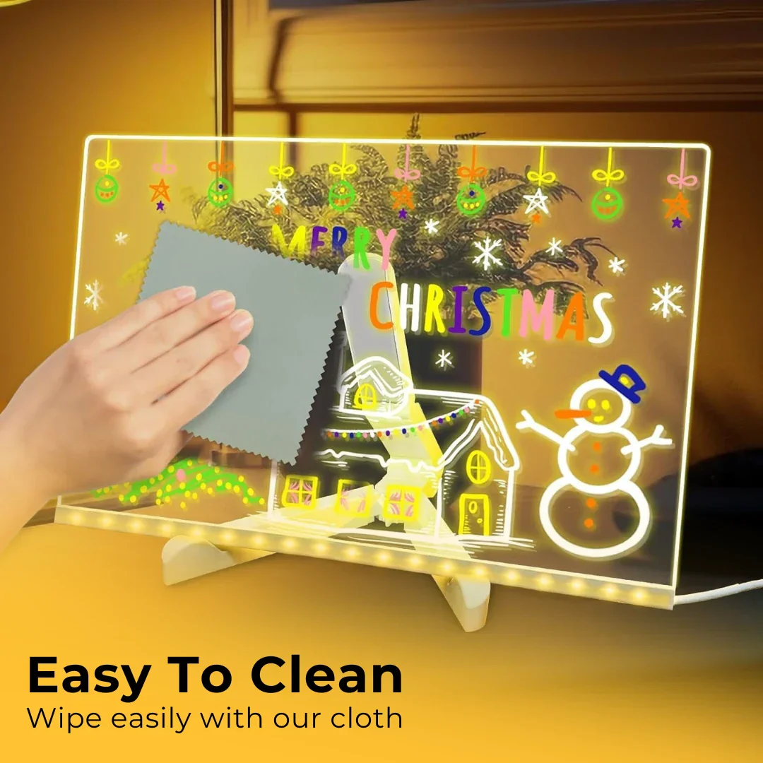 LED Rewritable Acrylic Message board with stand + 14 Multi Colored Pen FREE - Image 6