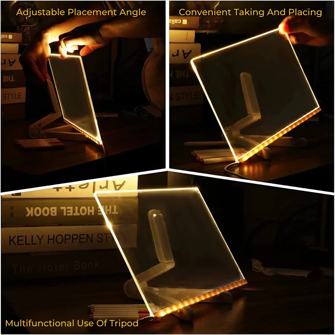LED Rewritable Acrylic Message board with stand + 14 Multi Colored Pen FREE - Image 7
