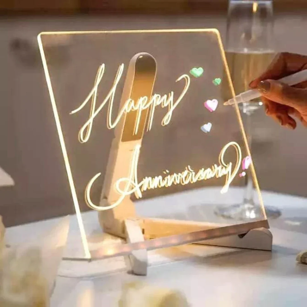 LED Rewritable Acrylic Message board with stand + 14 Multi Colored Pen FREE - Image 8