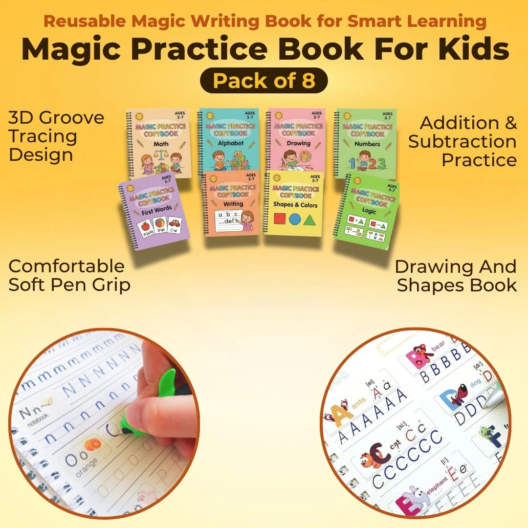 Reusable Magic Practice Book For Kids - 3+ Age With FREE 20 page Kids Personality Development eBook Guide for Parents - Image 2